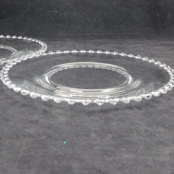 Lot Of 2 Imperial Candlewick Clear Glass Salad Plate 8 1/8" Round Bead Vintage - Picture 7 of 7